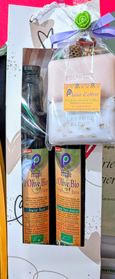 Cadeau 2 huiles olive + 2 savons offerts
